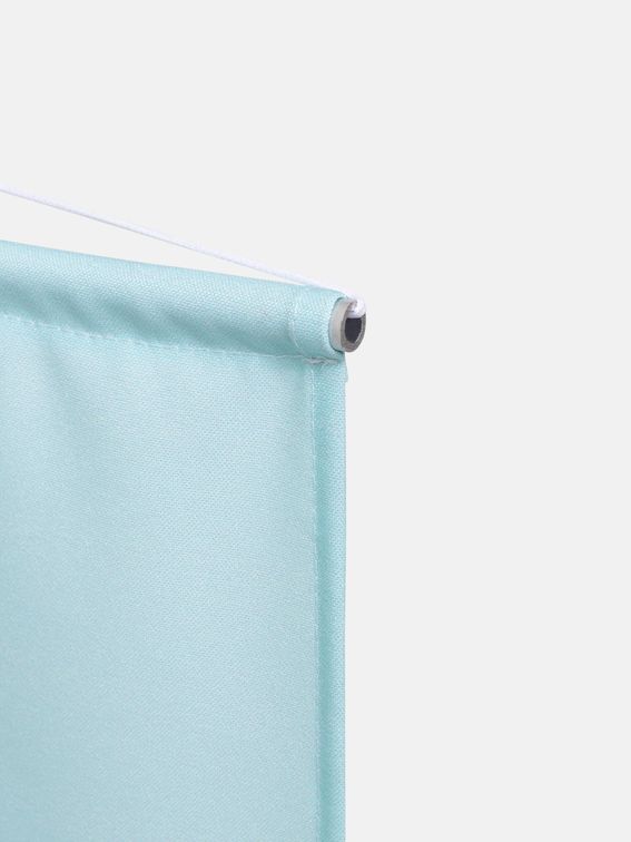 close up details of aluminium poles sewn into the wall hangings