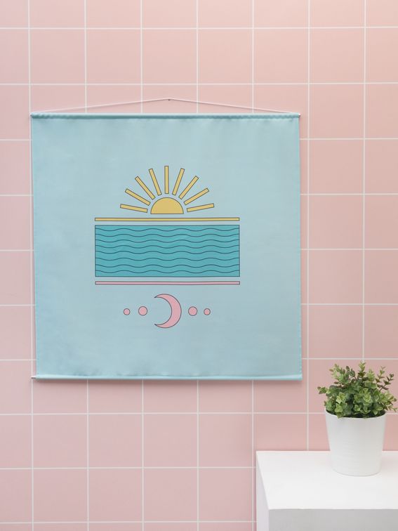 fabric wall hangings printed with landscape design